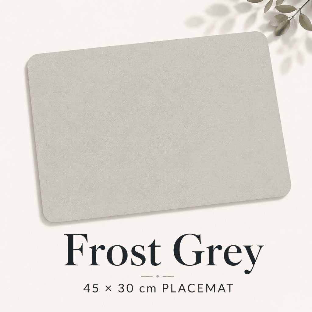Modern PU leather placemat and coaster by Maso - Frost Grey Coaster