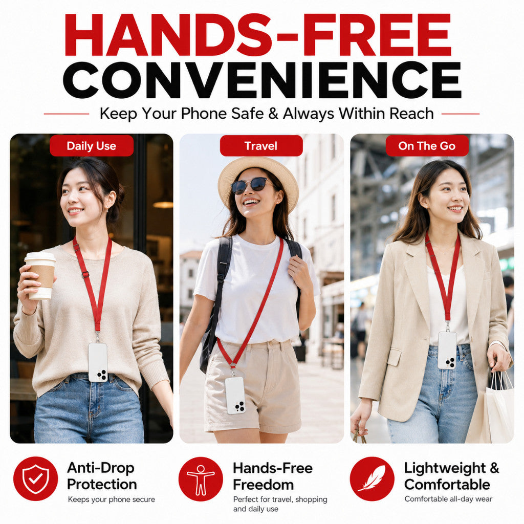 Maso adjustable phone lanyard strap for hands-free carrying