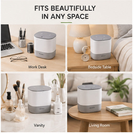 ECOCO 1.5L Mini Desktop Trash Bin with Lid | Tabletop Dustbin Small Waste Bin for Office Bedroom + Trash Bags