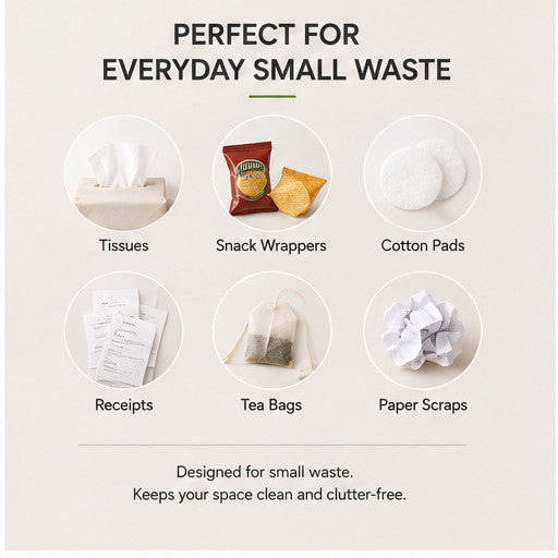 ECOCO 1.5L Mini Desktop Trash Bin with Lid | Tabletop Dustbin Small Waste Bin for Office Bedroom + Trash Bags