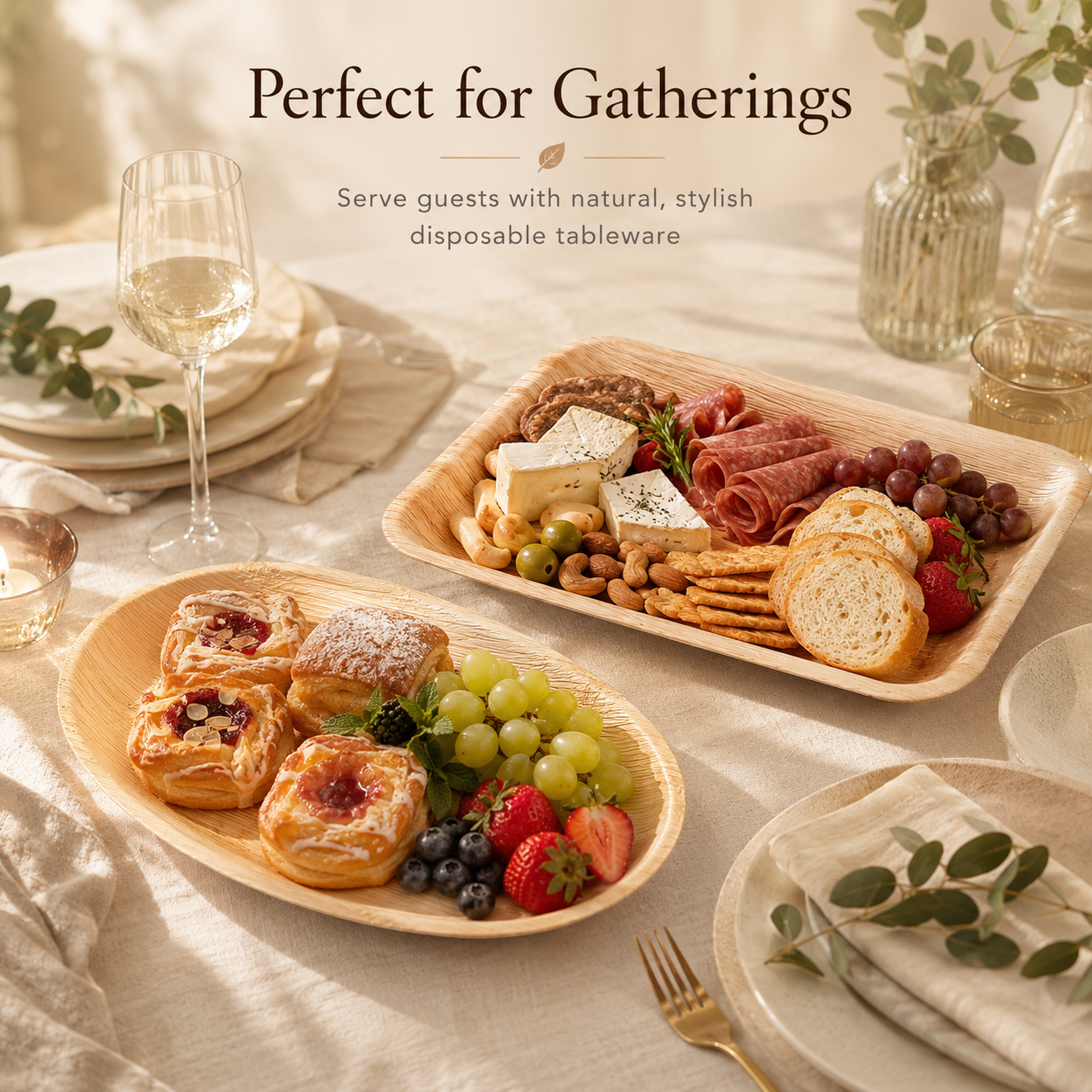 MasoPalm Palm Leaf Serving Trays & Platters