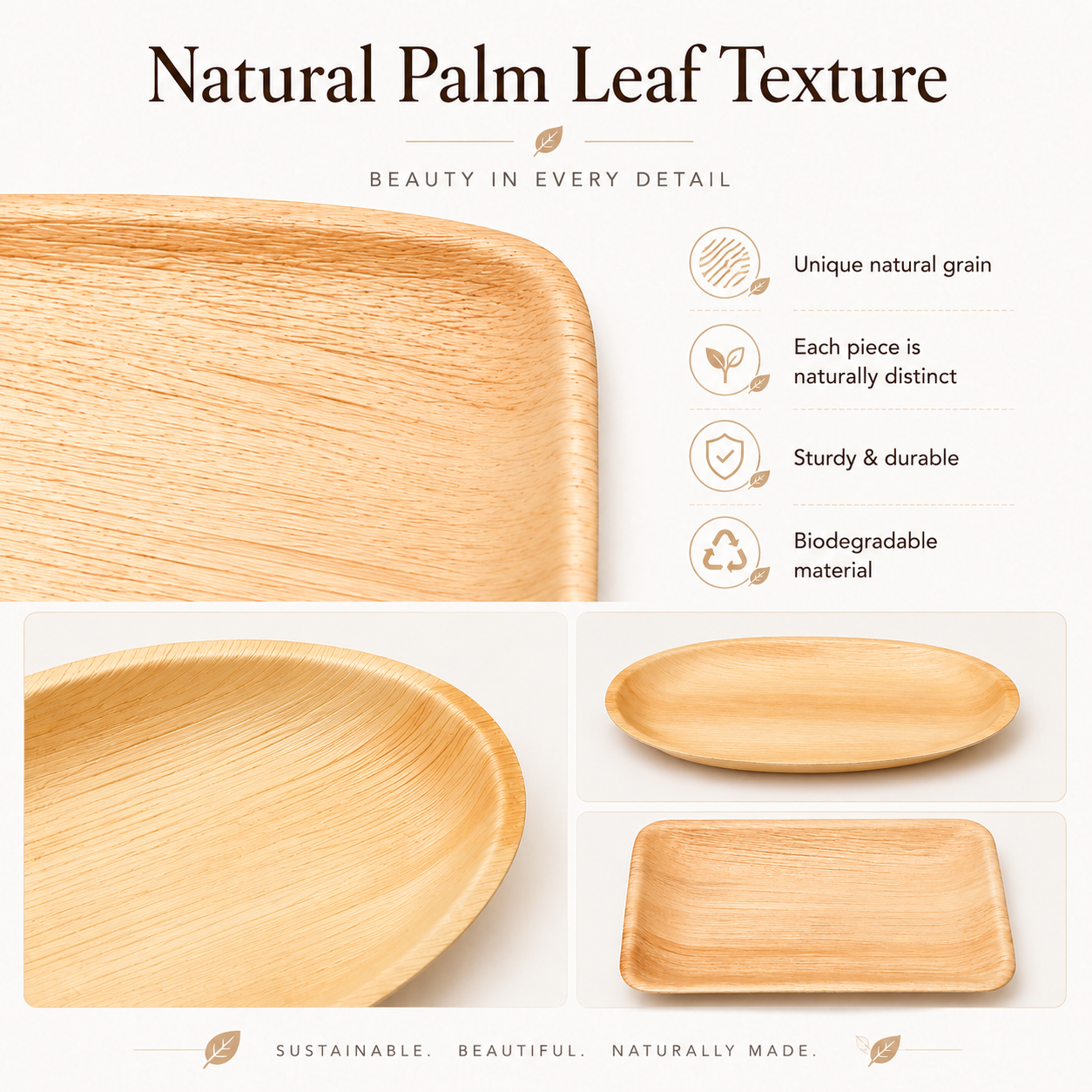 MasoPalm Palm Leaf Serving Trays & Platters